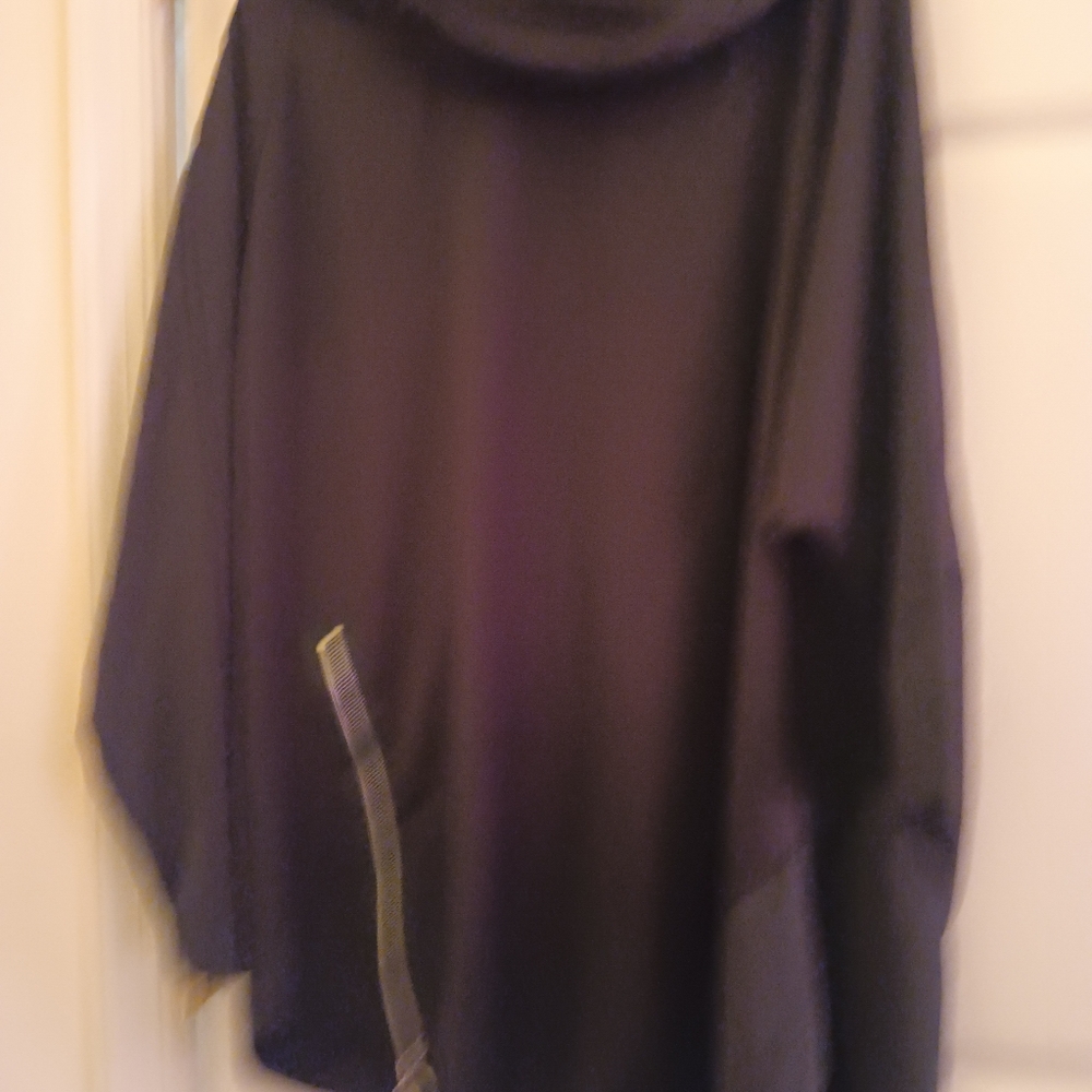 Black Hooded Jacket with Zipper Detail
